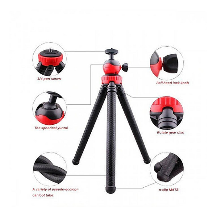 JM-801 PORTABLE OCTOPUS FLEXIBLE MONOPOD TRIPOD WITH PHONE... JM-801 PORTABLE OCTOPUS FLEXIBLE MONOPOD TRIPOD WITH PHONE...